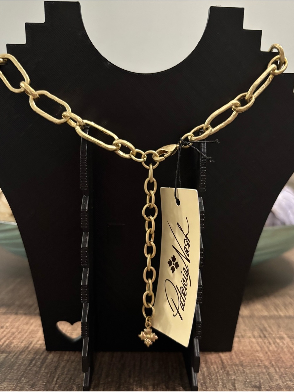 Patricia Nash Two-Tone Hammered Pendant Necklace - Picture 6 of 7